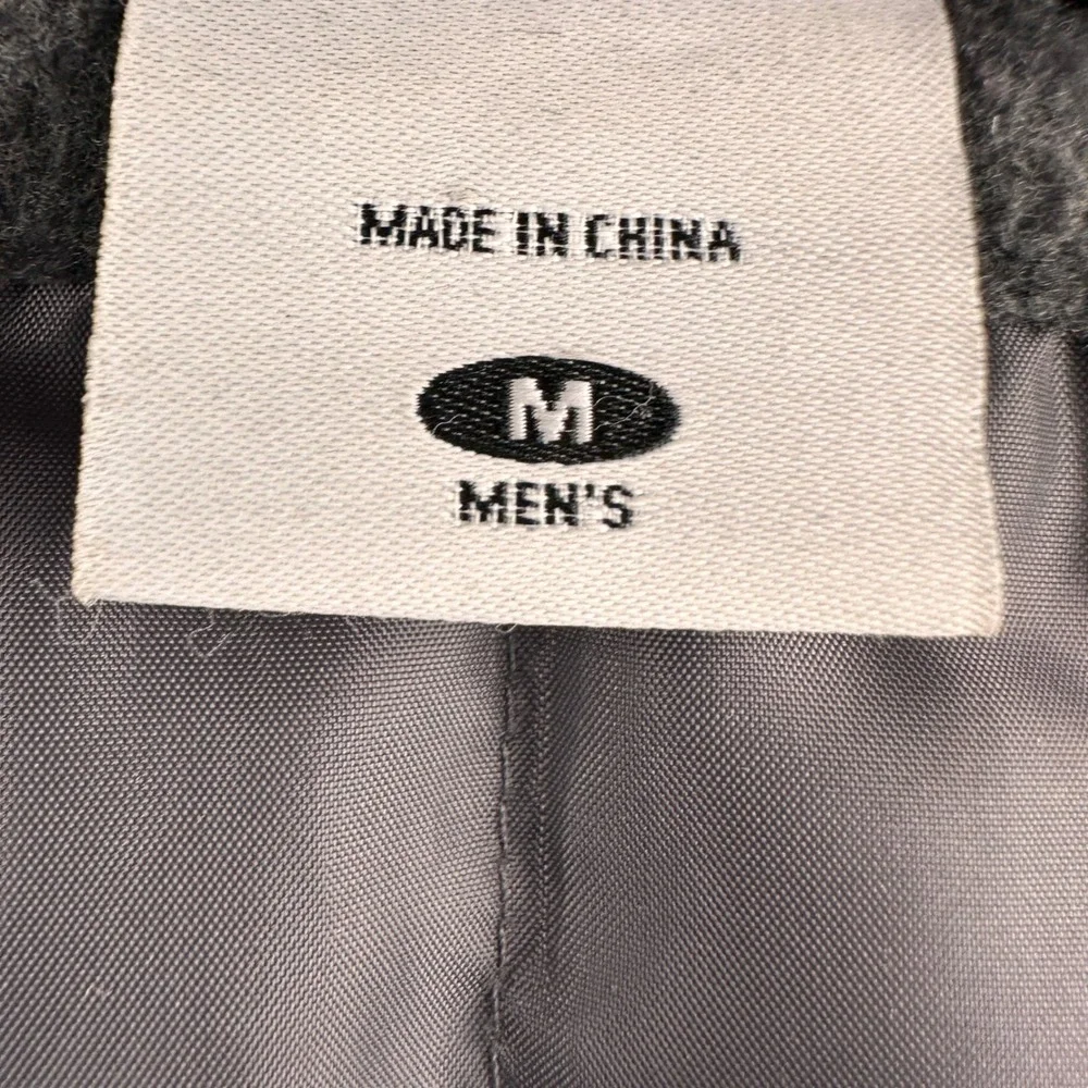 Columbia Double Breasted Peacoat‎ Jacket Mens Medium L Gray Fleece Heavyweight